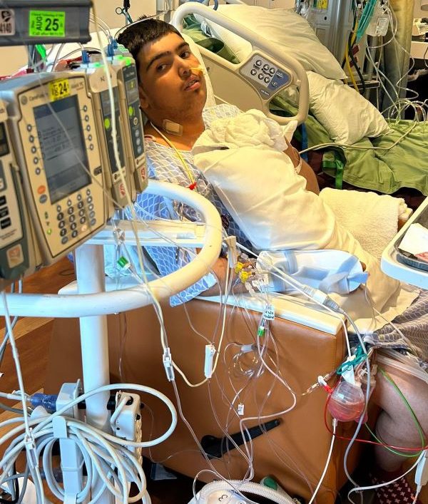 An image of a male at a hospital with medical equiptment.