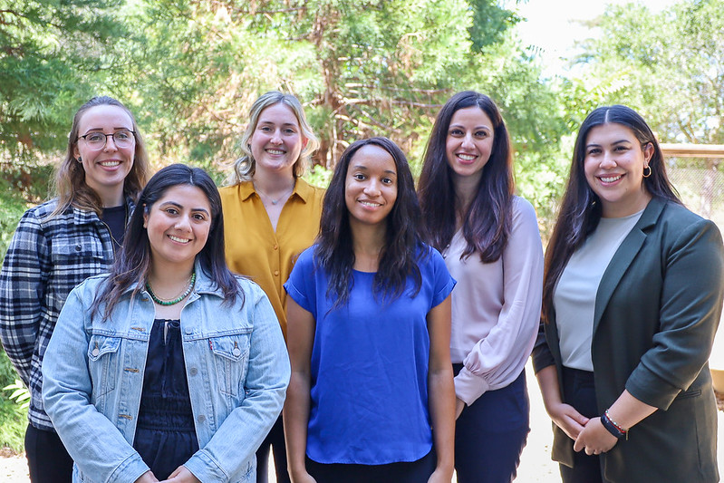 FSS Cohort 2022-2023 (From left to right) Emma Eaton, Catherine Martinez, Hannah Cooper, Sydney Morris, Dr. Martha Hernández, Alondra Serrano