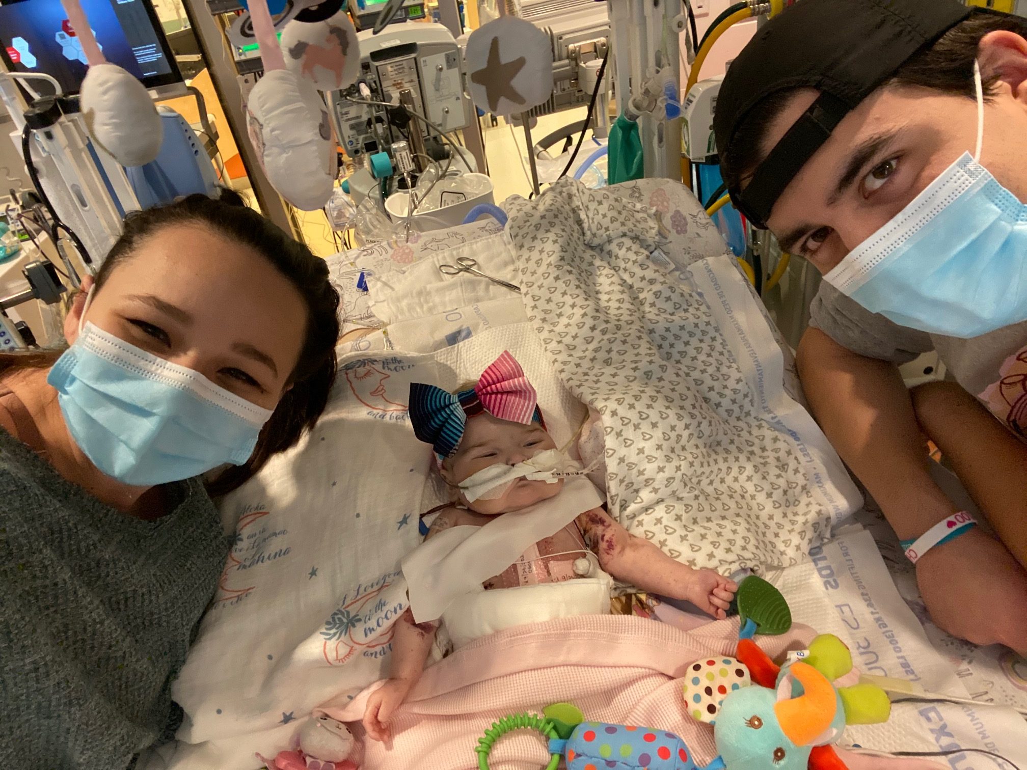 Mom, Dad and baby in hospital