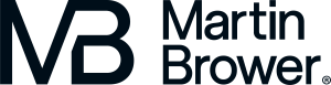 Large MB initials next to the text Martin Brower in bold black font on a transparent background.
