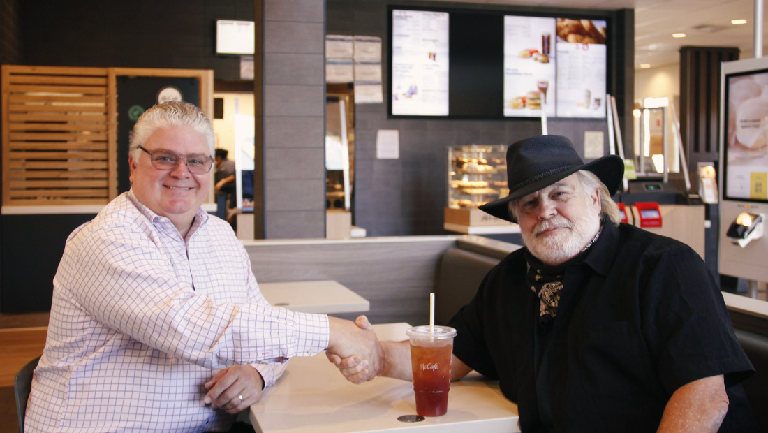 Fremont McDonald’s owner Mark with donor, David Schoen