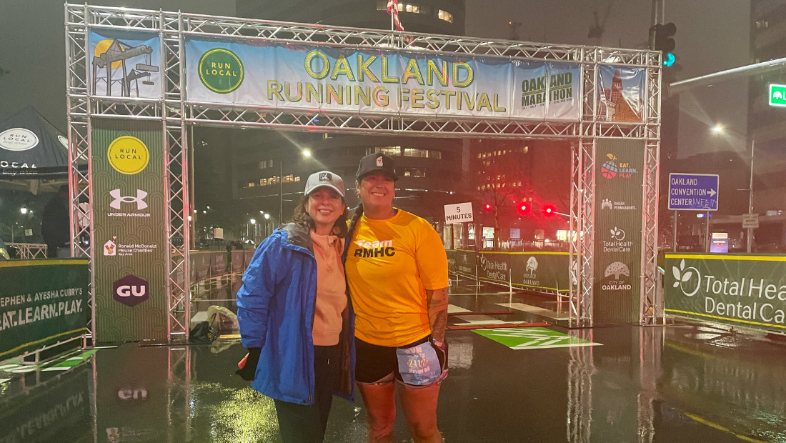 CEO Laura Boudreau with RMHC Bay Area Mom Jessica Rogozinski at Oakland Marathon