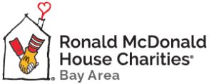 Logo of Ronald McDonald House Charities Bay Area with house, heart, and holding hands icon.