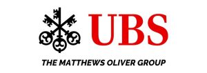 40th Annual Golf Invitational: UBS logo with red text and black key emblem, accompanied by The Matthews Oliver Group in black text.