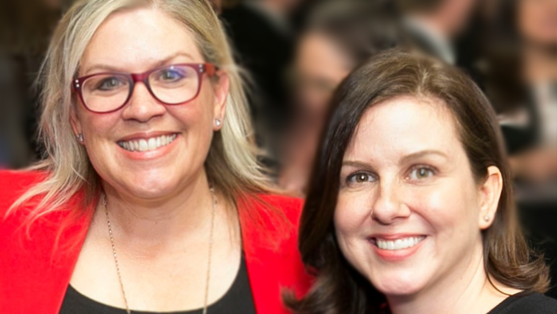 President Amy Oliver and CEO Laura Boudreau smiling together