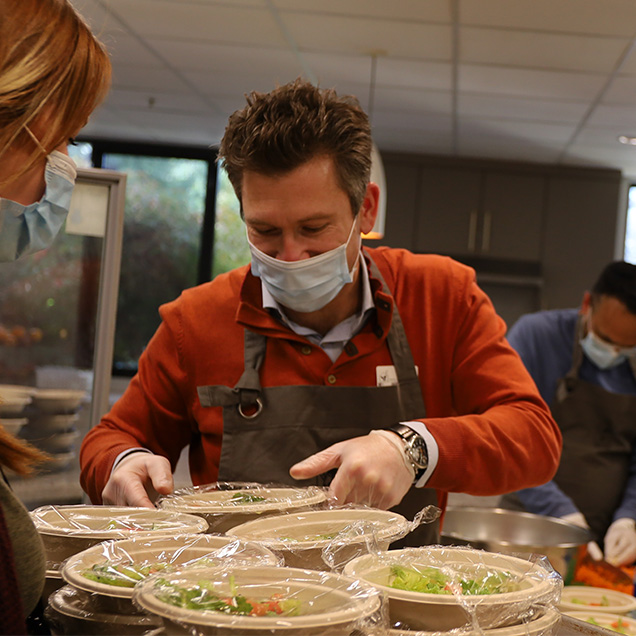 megaBITES group, Natera, packaging extra dinner salads for families to enjoy